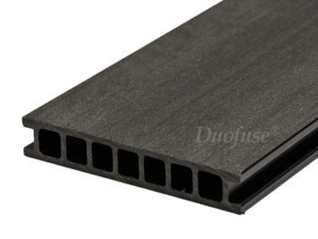 Vlonderplank • Duofuse® • holkamer • composiet • graphite black • 400×16,2×2,8 cm • egaal