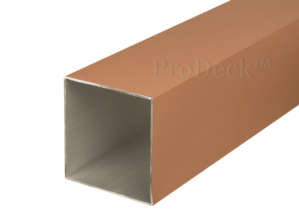 Schuttingpaal aluminium • bangkiraibruin • 270x10x10 cm