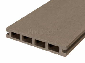 Vlonderplank • ProDeck™ • composiet • vergrijsd bruin • 330x15x2,5 cm • egaal